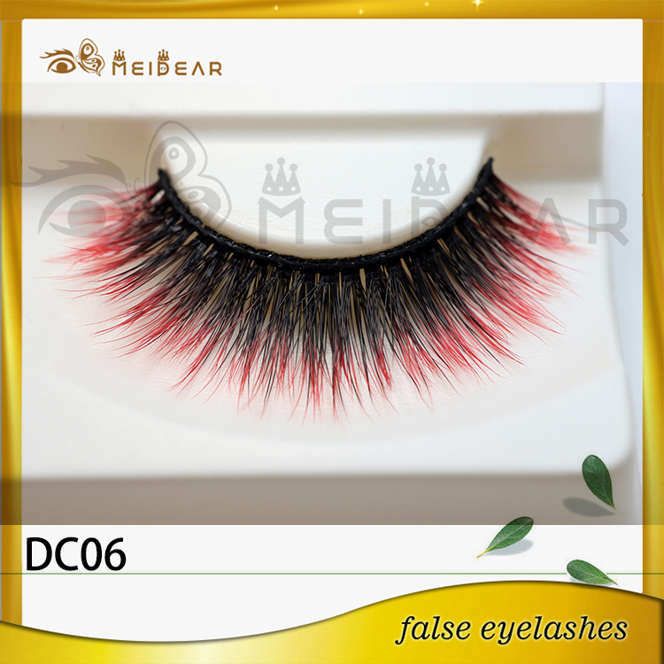 Newly fashion colorful faux mink eye lashes in custom logo package